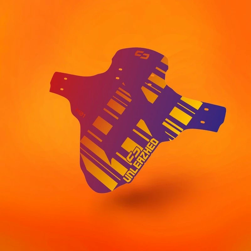 Parafango Unleazhed Mudguard M01 Logo Red-Blue Red-Gold 3 Parafango Unleazhed Mudguard M01 Logo Red-Blue Red-Gold